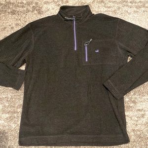 Southern Marsh lightweight pullover, dark grey color, lavender logo, Size Large